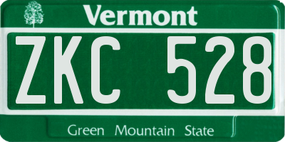 VT license plate ZKC528