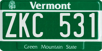 VT license plate ZKC531