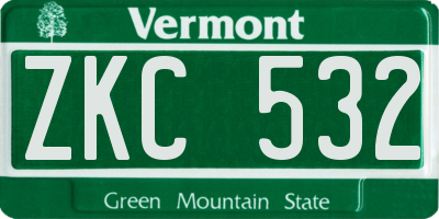 VT license plate ZKC532