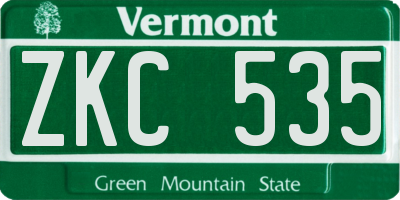 VT license plate ZKC535
