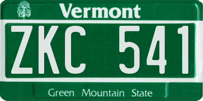 VT license plate ZKC541