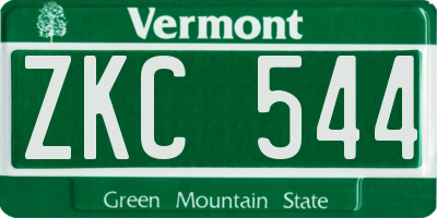 VT license plate ZKC544
