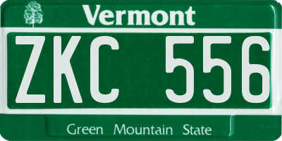 VT license plate ZKC556