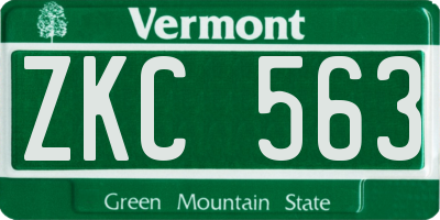 VT license plate ZKC563