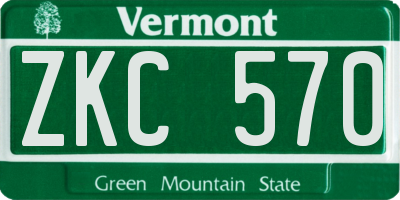 VT license plate ZKC570