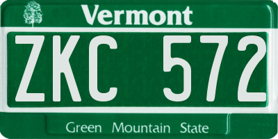 VT license plate ZKC572
