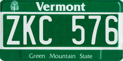 VT license plate ZKC576