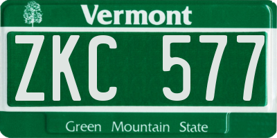 VT license plate ZKC577