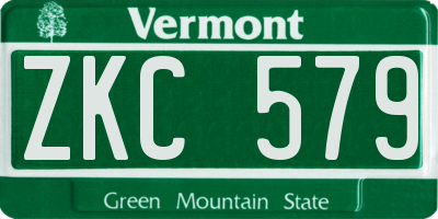 VT license plate ZKC579
