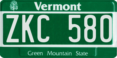 VT license plate ZKC580