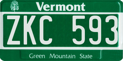 VT license plate ZKC593