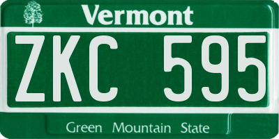VT license plate ZKC595