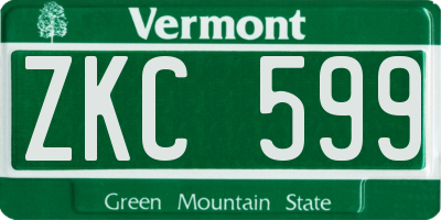 VT license plate ZKC599