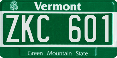 VT license plate ZKC601