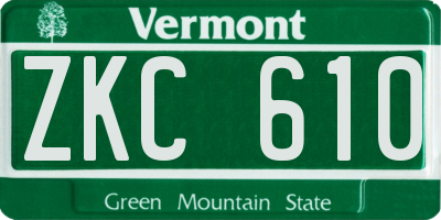 VT license plate ZKC610