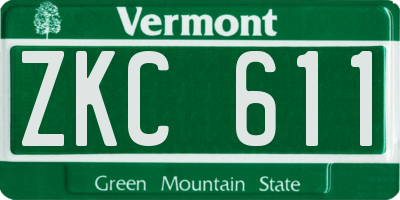 VT license plate ZKC611