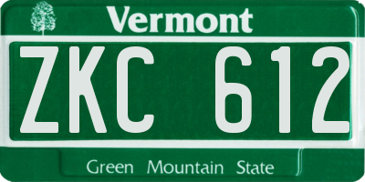 VT license plate ZKC612