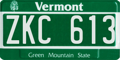 VT license plate ZKC613