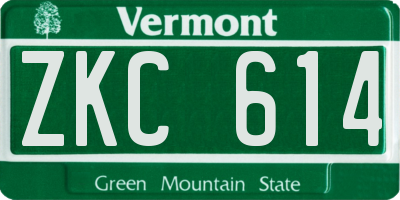 VT license plate ZKC614