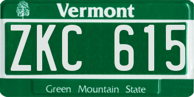 VT license plate ZKC615