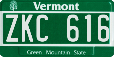 VT license plate ZKC616