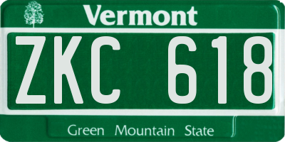 VT license plate ZKC618