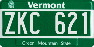 VT license plate ZKC621