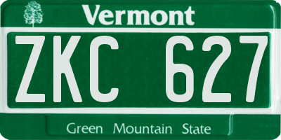 VT license plate ZKC627