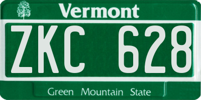 VT license plate ZKC628