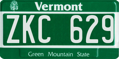 VT license plate ZKC629