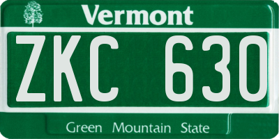VT license plate ZKC630