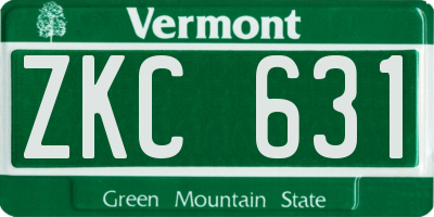 VT license plate ZKC631