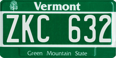 VT license plate ZKC632