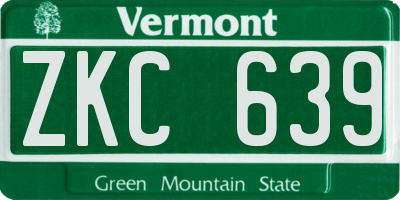 VT license plate ZKC639