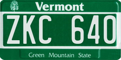 VT license plate ZKC640