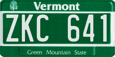 VT license plate ZKC641
