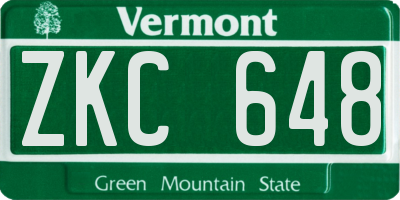 VT license plate ZKC648