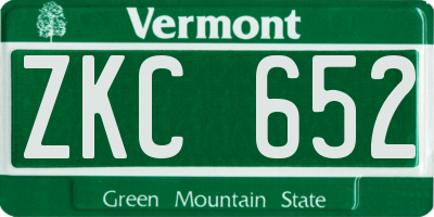 VT license plate ZKC652