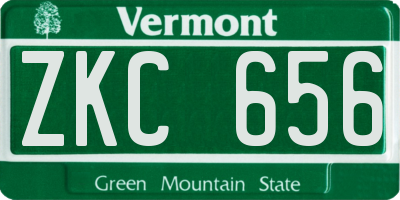 VT license plate ZKC656