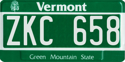 VT license plate ZKC658