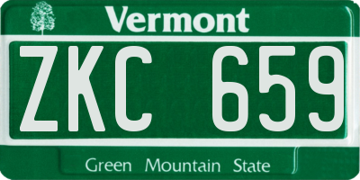 VT license plate ZKC659