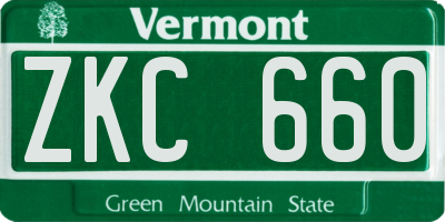 VT license plate ZKC660