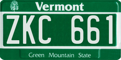 VT license plate ZKC661