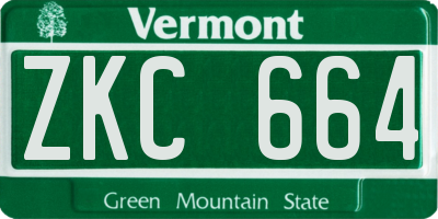 VT license plate ZKC664
