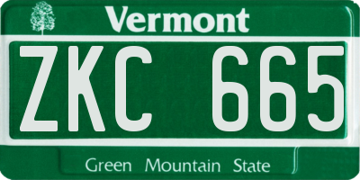 VT license plate ZKC665