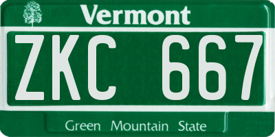 VT license plate ZKC667