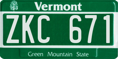 VT license plate ZKC671
