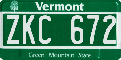 VT license plate ZKC672