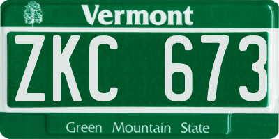 VT license plate ZKC673
