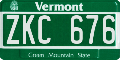 VT license plate ZKC676